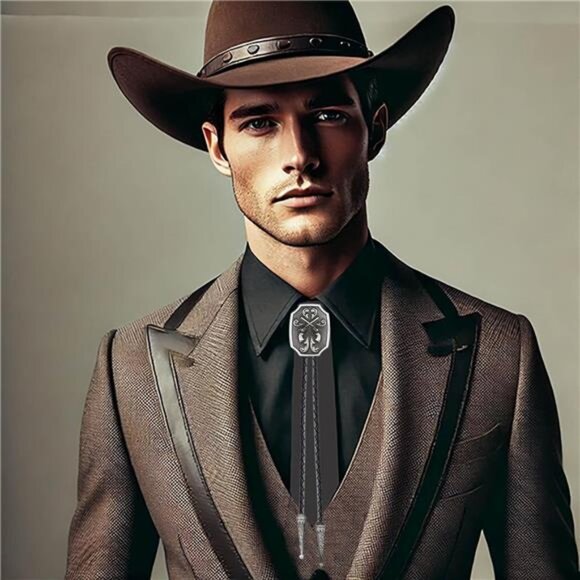 Men Western Cowboy Cowgirl Bolo Ties 05 - Picture 4 of 7